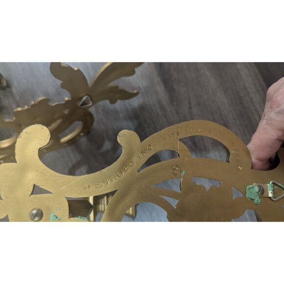 Vitg Syrocco Gold Gilt Ornate Wall Sconces  Art Nouveau Hollywood Regency Style - Picture 7 of 8